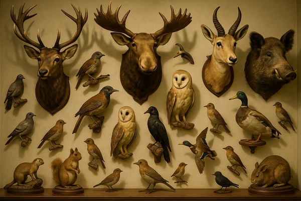 Taxidermy mounts display